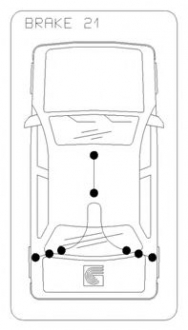 Трос ручного гальма зад. Ford Fiesta 2009- 1360/1195+ 1325/1165 COFLE 11.5463