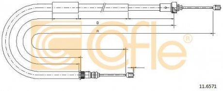 Трос стояночного тормоза COFLE 11.6571