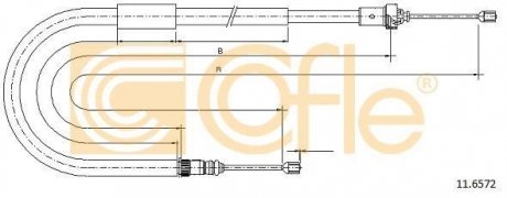 Трос стояночного тормоза COFLE 11.6572