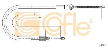 Трос ручного гальма правий Renault Clio 1.2-1.4 98 COFLE 116583