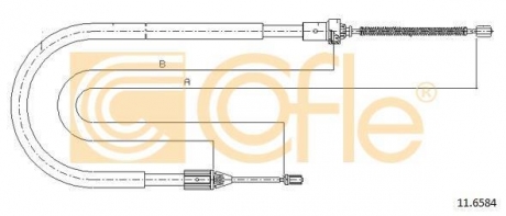 Трос ручного гальма лівий Renault Clio 1.2-1.4 98- COFLE 116584