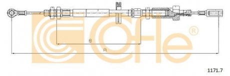 Трос ручного тормоза перед. Ducato/Boxer 94-02 (1059/761) COFLE 1171.7