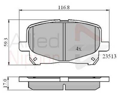 Колодка гальм. диск. toyota camry 2.2, 3.0 24v, 3 Comline ADB0904