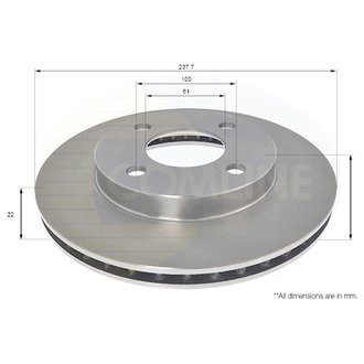 - Диск гальмівний вентильований з покриттям Comline ADC0292V
