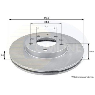 - Диск гальмівний вентильований з покриттям Comline ADC0443V