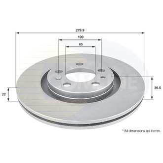 - Диск гальмівний вентильований з покриттям Comline ADC1408V