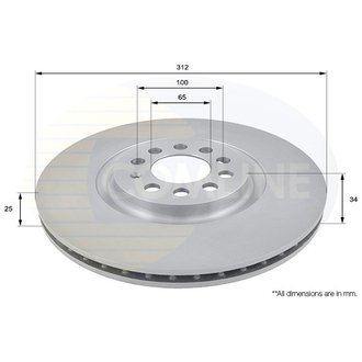 - Диск гальмівний вентильований з покриттям Comline ADC1438V