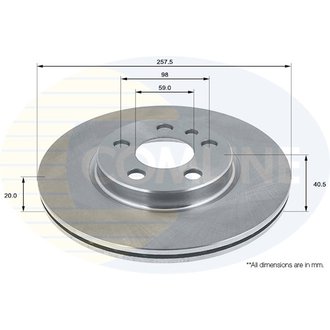 - Диск гальмівний вентильований з покриттям Comline ADC1513V