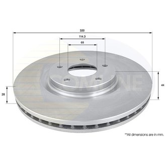 - Диск гальмівний вентильований з покриттям Comline ADC1587V
