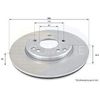- Диск гальмівний вентильований з покриттям Comline ADC1603V