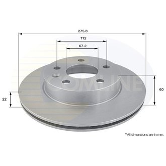 - Диск гальмівний вентильований з покриттям Comline ADC1608V