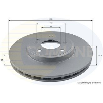 - Диск гальмівний вентильований з покриттям Comline ADC1673V