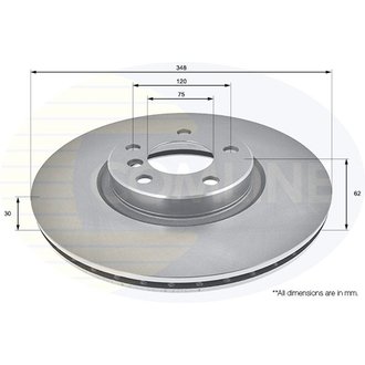 - Диск гальмівний вентильований з покриттям Comline ADC1755V