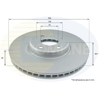 - Диск гальмівний вентильований з покриттям Comline ADC1790VL