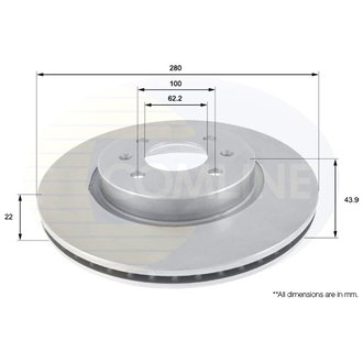 - Диск гальмівний вентильований з покриттям Comline ADC2405V