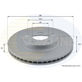 - Диск гальмівний вентильований з покриттям Comline ADC2416V