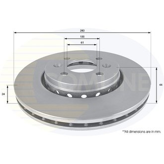 - Диск гальмівний вентильований з покриттям Comline ADC2720V
