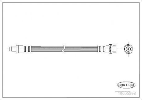 Шланг тормозной ford: transit c бортовой платформой 2.2 tdci2.4 tdci2.4 tdci 4x43.2 tdci 06-, transi CORTECO 19035298 (фото 1)
