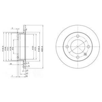 FORD Диск тормозной передний FIESTA 76-89 (221*10) Delphi BG2118