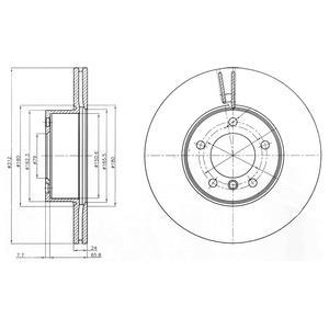 Диск гальмівний BMW 1(F20)/2(F22)/3(E90)/X1(E84) \'\'F D=312mm \'\'06>> Delphi BG4172C