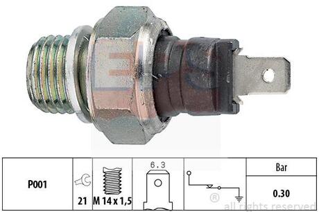 Датчик тиску масла 0,3 bar Fiat Ducato/VW LT 28-46 97- EPS 1.800.000