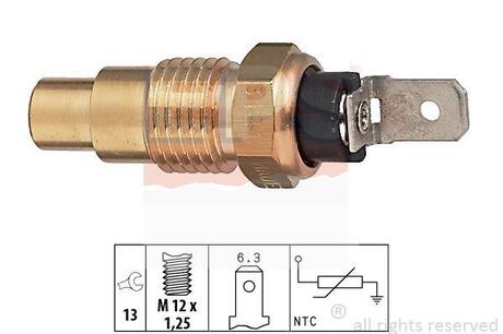 Датчик температури води (M12x1.25) Nissan AlmeraII 1.5-2.2 00-/Primera 1.6-2.0 93-02 EPS 1.830.121