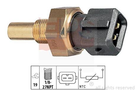 Датчик температури (чорн.) Ford 1.6-2.0 Zetec EPS 1.830.165 (фото 1)