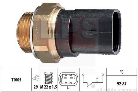 Датчик включення вентилятора (92-87°C) Alfa Romeo 145,146,155 94-97 /Fiat Brava, Palio, Punto 93-02 EPS 1.850.031