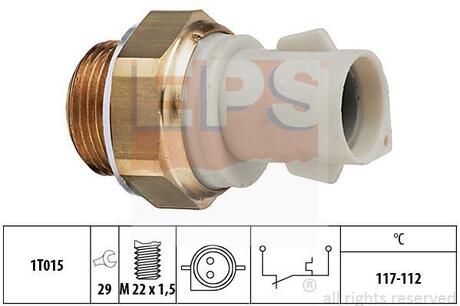 Датчик включення вентилятора (117-112°C) Ford Escort, Orion 1.4-1.6 91- EPS 1.850.166