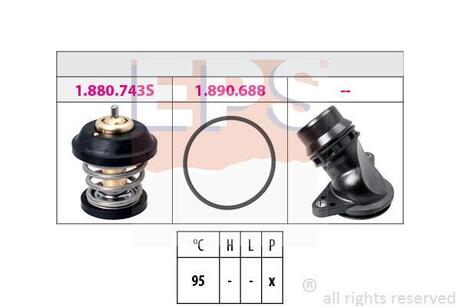 Термостат вставка+прокладка+фланець VAG 1.8TSI/2.0FSI/TFSI 2004- EPS 1.880.757K