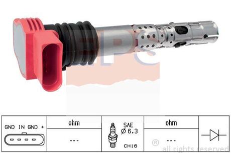 Котушка запалювання Audi A4-A8 3.0 00- EPS 1.970.436