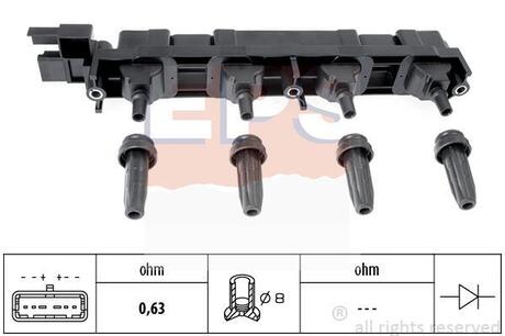 Котушка Citroen C4/C8 Peugeot 206, 307, 406, 407, 607, 807 EPS 1.970.509 (фото 1)