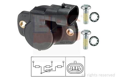 Датчик положення дросельної заслонки Dacia Logan 1,4, 1,6// Renault Clio, Kangoo, Megane, Sandero 1.6/1.8 03.93- EPS 1.995.083 (фото 1)