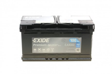 Аккумулятор 100ah-12v premium(353х175х190),r,en900 EXIDE EA1000 (фото 1)