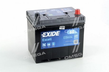 Аккумулятор 60ah-12v excell(230х172х220),r,en480 EXIDE EB604