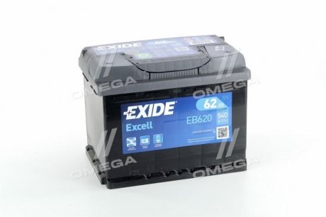 Аккумулятор 62ah-12v excell(242х175х190),r,en540 EXIDE EB620