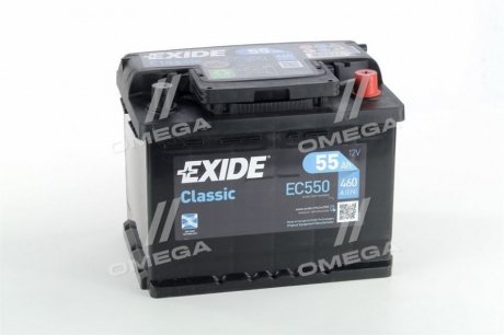 Аккумулятор 55ah-12v classic(242х175х190),r,en460 EXIDE EC550