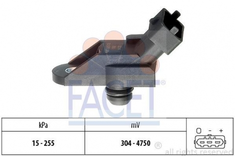 Датчик абсолютного тиску (manifold air pressure sensor, map sensor) FACET 10.3014