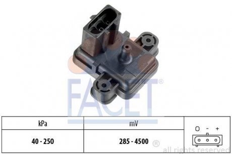 Датчик давления воздуха, высотный корректор, Датчик, давление во впускном газопроводе FACET 103059