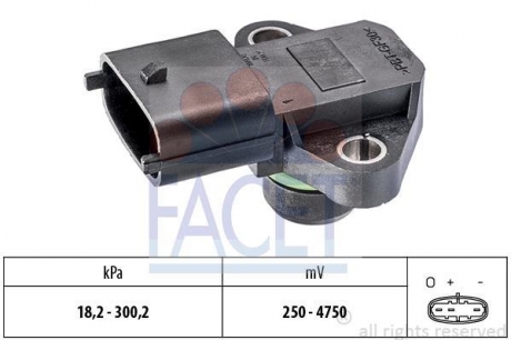 Датчик абсолютного тиску (manifold air pressure sensor, map sensor) FACET 10.3345