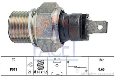 Датчик тиску масла FACET 7.0021