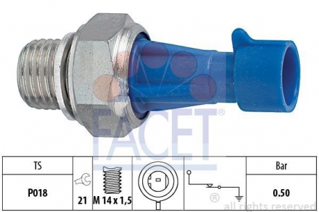 Датчик давления масла Jumper/Boxer 3.0 Hdi 06- FACET 7.0143 (фото 1)