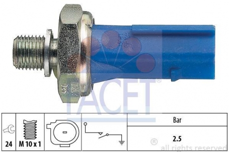 Датчик давления масла A3 (8P1) 1.8 TFSI, A4 (8K2, B8) 1.8 TFSI, OCTAVIA (1Z3) 2 FACET 7.0192