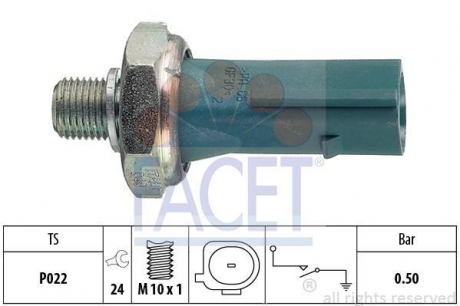 Датчик тиску оливи FACET 7.0196