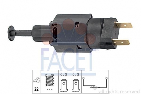 Датчик стоп-сигналу Opel Kadett E 84-/Vectra B 95- FACET 7.1050 (фото 1)