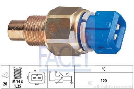 Датчик температуры жидкости Citroen,Fiat,Peugeot 1.0-2.0 16v 96- FACET 7.3558