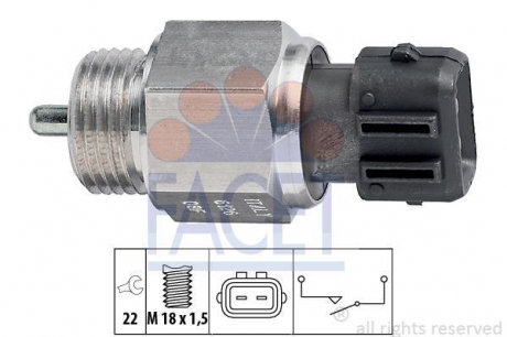 Датчик включения заднего хода VW Caddy 95-> FACET 7.6126 (фото 1)