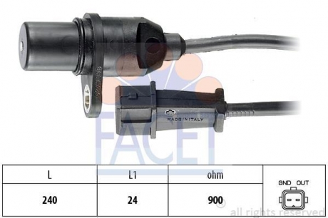 Датчик коленвала Hyundai Accent/Elantra/Getz /Kia Cerato/Rio FACET 9.0279