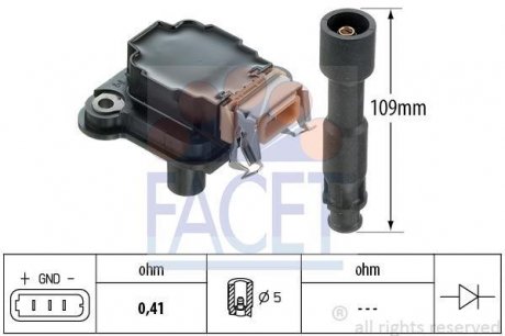 Катушка зажигания FACET 9.6254