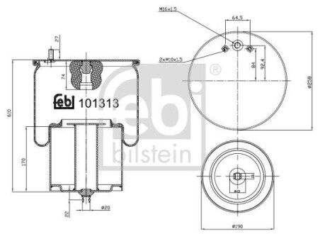 Пневмоподушка FEBI BILSTEIN 101313